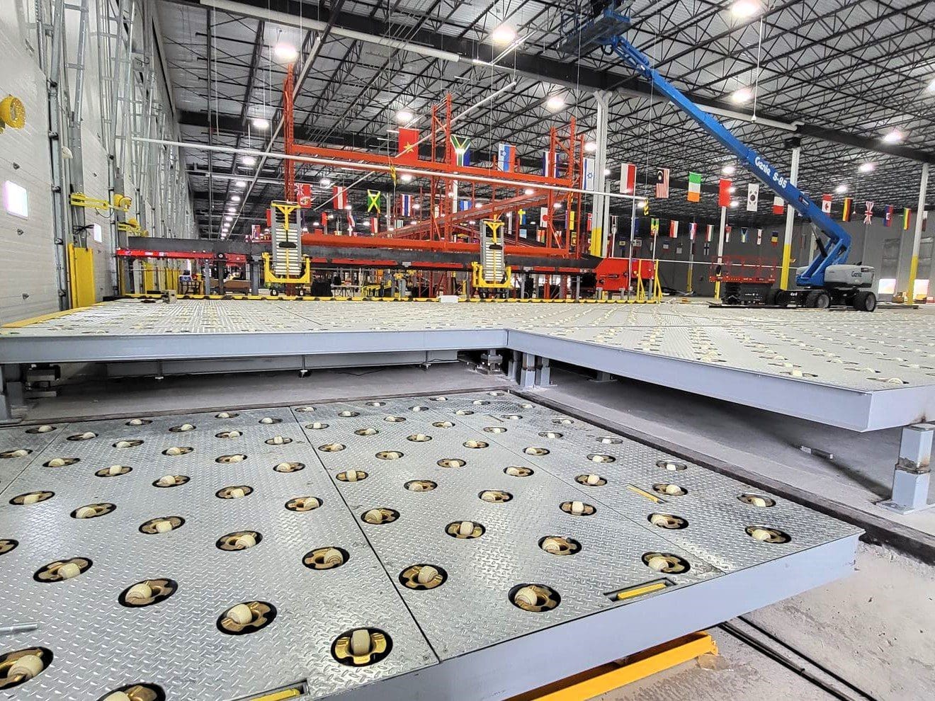 Scissor lift caster decks