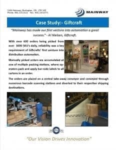 Giftcraft Case Study | Mainway Handling & Conveyor Integration