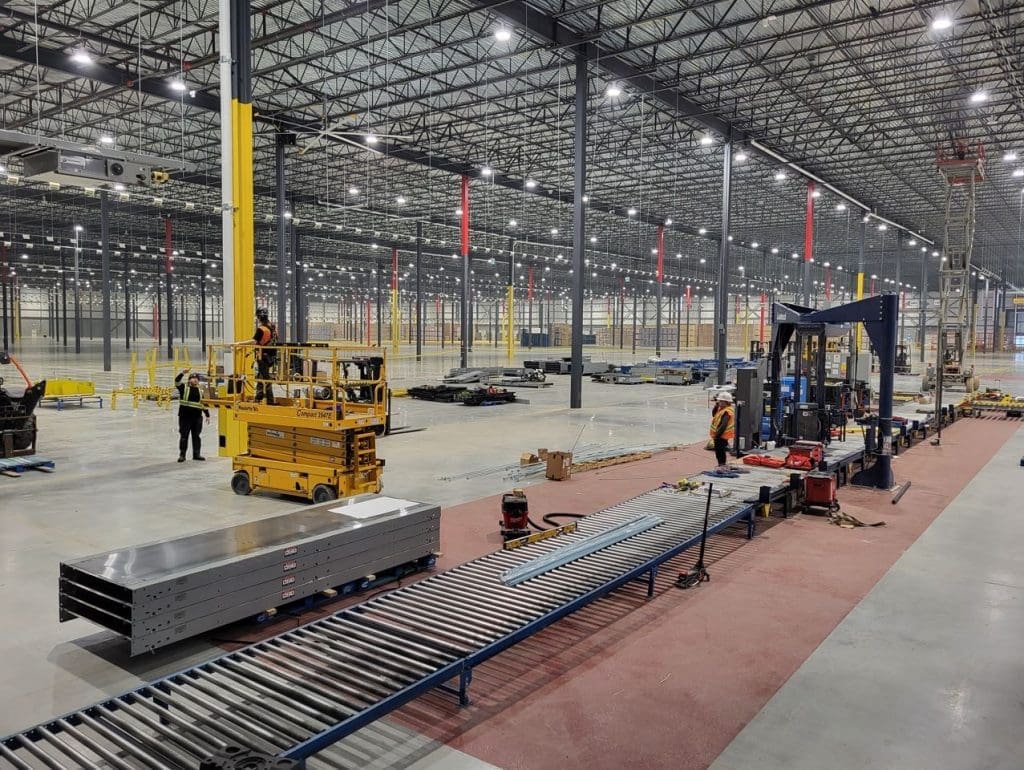 Installing pallet and trash conveyor