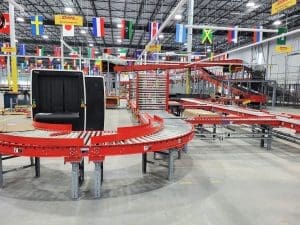 Conveyor and x-ray line